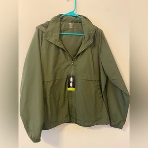 Women’s army green wind breaker